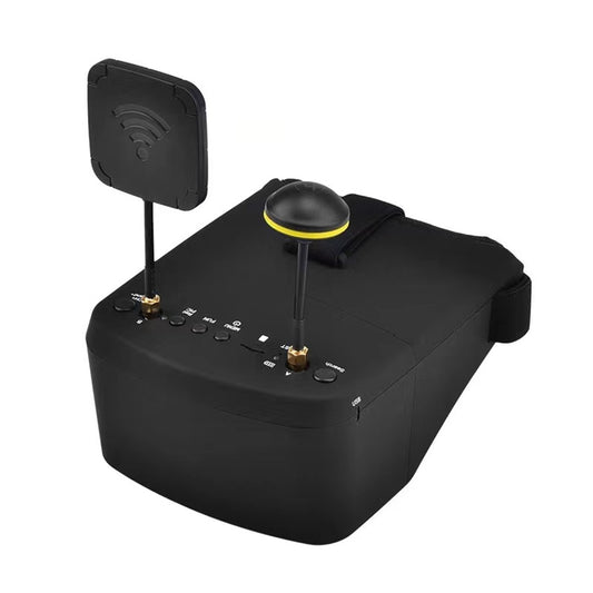 FPV Goggles 800D Replaceable and compatible video receivers of different frequencies 5 inch 800*480 HD screen with DVR build in Battery(w/o receivers)